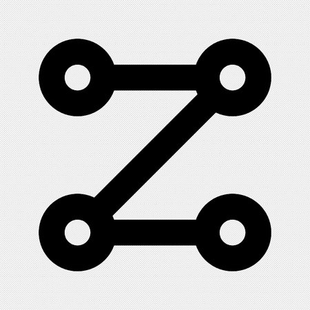 Letter Z sign design template element. Vector. Black icon on a gray background.のイラスト素材
