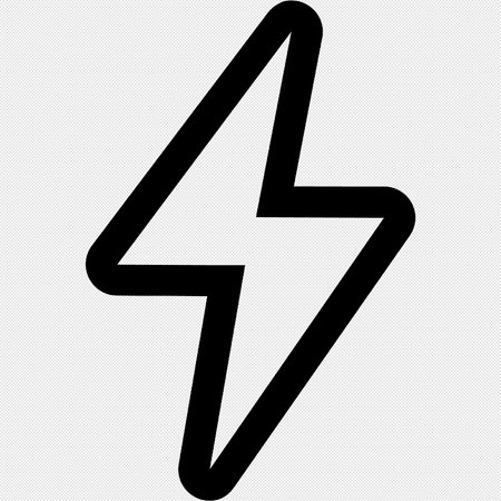 Lightning sign illustration. Vector. Black icon on a gray background.