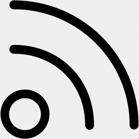 RSS sign icon. RSS symbol. Flat style. Made in vectorのイラスト素材