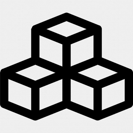 Cube icon. Vector illustration. Black dotted background with white space.のイラスト素材