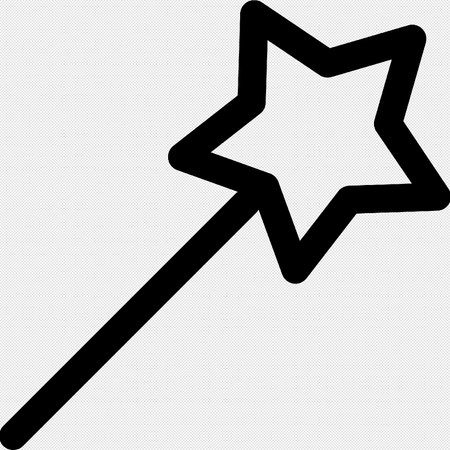 Magic wand vector icon. Flat style black icon on a white background.のイラスト素材