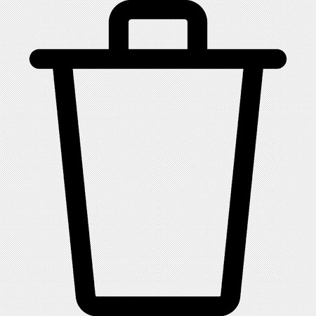 Trash can icon. Vector. Black icon on a white background. Isolated.のイラスト素材