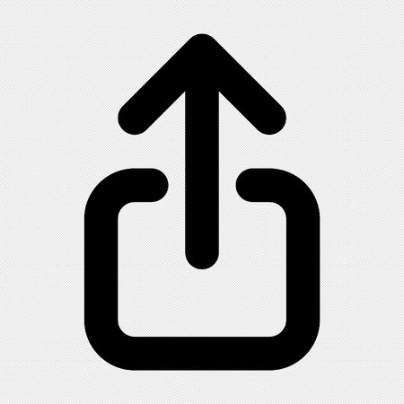 Upload icon. Vector. Black icon on a white background. Isolated.のイラスト素材