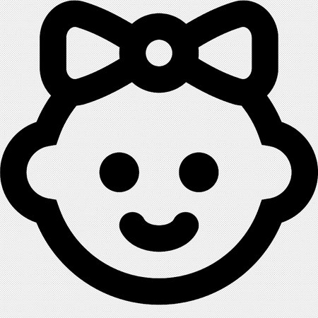 Baby Face Icon Vector. Flat Style Isolated On Black Background.のイラスト素材