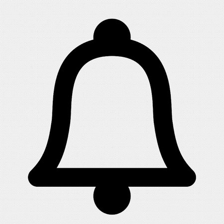 Bell vector icon. Black symbol on a white background. Isolated.