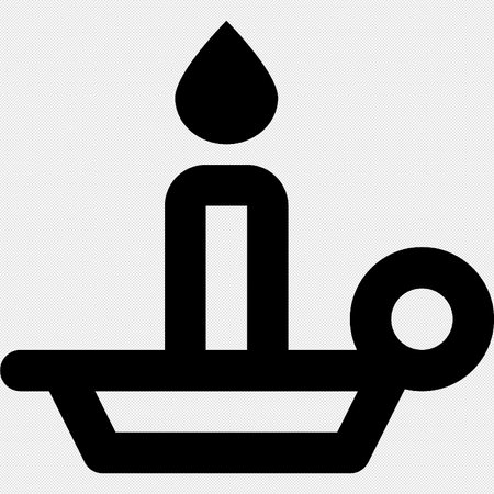 Candle Icon or Pictogram Isolated on a Black Background.のイラスト素材