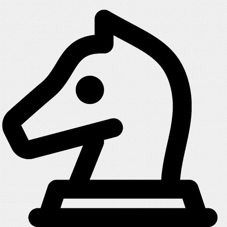 Chess Horse Icon Isolated on Black Background. Vector Illustrationのイラスト素材