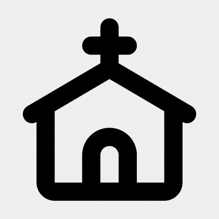 Church icon or sign. Vector. Black icon on a white background. Isolated.のイラスト素材