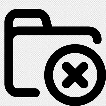 Delete Folder sign. Vector. Black icon on a white background. Isolated.のイラスト素材