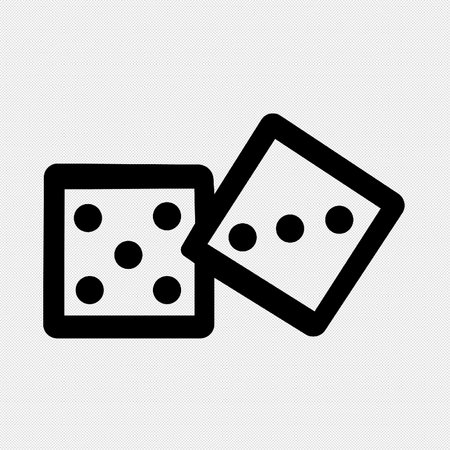 Dice icon. Black icon on a white background. Vector illustration.のイラスト素材