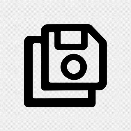 Floppy disk icon. Flat style black icon on a white background.のイラスト素材