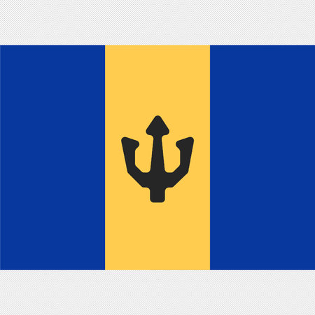 Flag of Barbados. Simple flat Icon. Black and white illustration.のイラスト素材