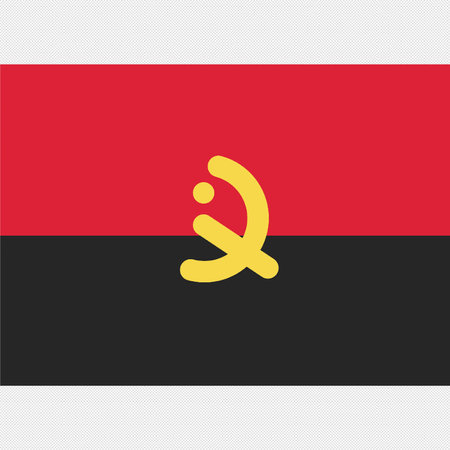 Flag of Angola icon. Creative vector illustration on a gray background.のイラスト素材