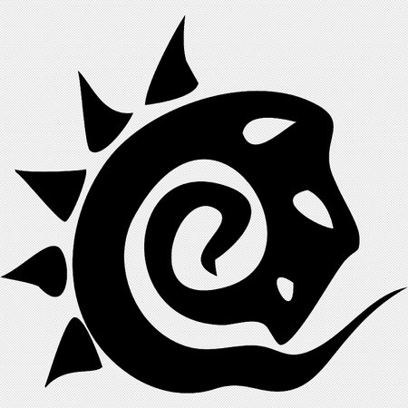 Sun icon. Vector illustration. Black symbol on a gray background.のイラスト素材