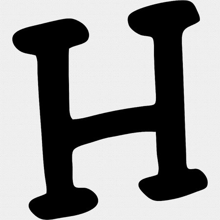 Letter H sign design template element. Vector. Black icon on a white background.のイラスト素材