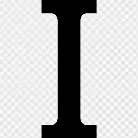 Letter I sign design template element. Vector. Black and white version.のイラスト素材