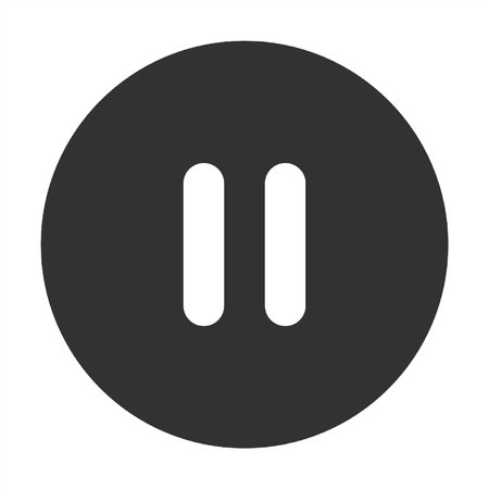 Pause button icon in black circle on white background. Vector illustration.のイラスト素材