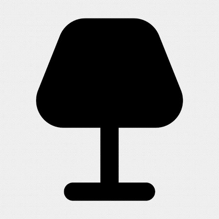 Table lamp sign. Black icon on a white background. Vector illustration.のイラスト素材