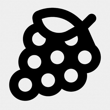 Grapes sign illustration. Black dotted vector icon on a white background.のイラスト素材