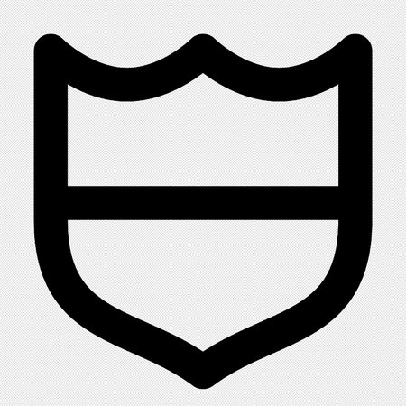 Shield Protection Icon. Black Contour Design. Vector Illustration.のイラスト素材