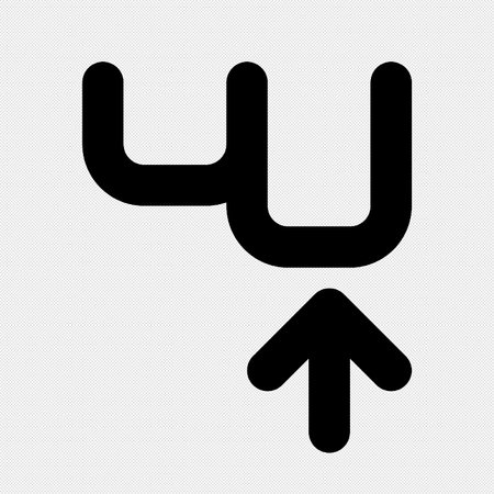 U-turn icon. Flat style black icon on a white background.のイラスト素材