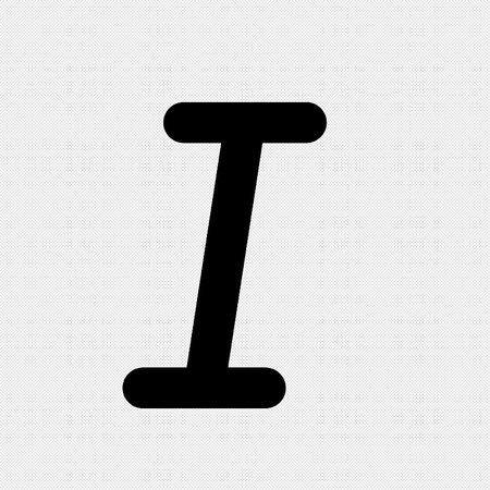 Letter I sign design template element. Black icon on a white background. Vector illustrationのイラスト素材