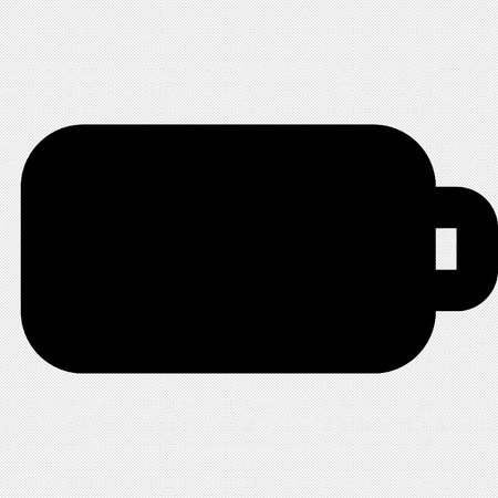 Battery icon. Flat style black icon on a white background. Vector illustrationのイラスト素材