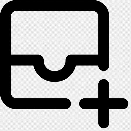 Add File vector icon. Illustration style is a flat iconic black symbol on a gray background.のイラスト素材