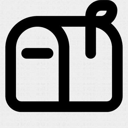 Mailbox vector icon. Flat style black icon on a gray background.のイラスト素材