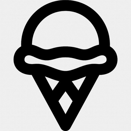 Ice cream vector icon. Black symbol on a white background. Isolated.のイラスト素材