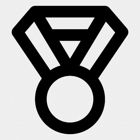 Medal icon. Vector illustration. Black icon on a white background.のイラスト素材