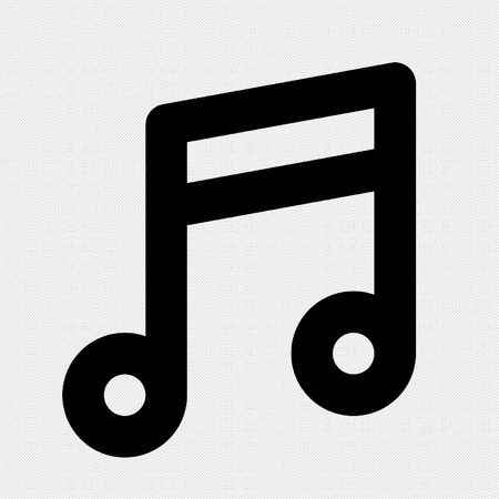 Music note sign. Vector. Black icon on a white background. Isolated.のイラスト素材