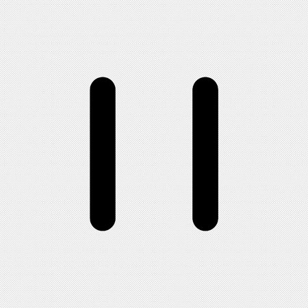 pause icon on a white background with a black outline. vector illustrationのイラスト素材