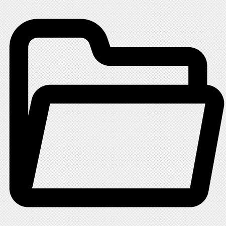 Folder icon. Vector. Black icon on a white background. Isolated.のイラスト素材