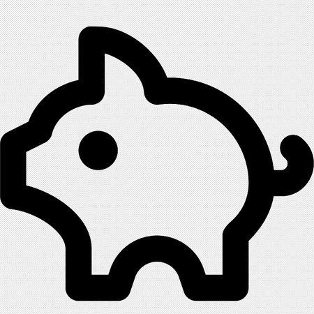 Piggy bank sign. Vector. Black icon on a white background.のイラスト素材