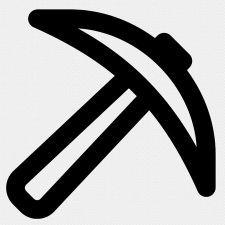 Pickaxe vector icon. Black symbol on a gray background. Isolated.のイラスト素材