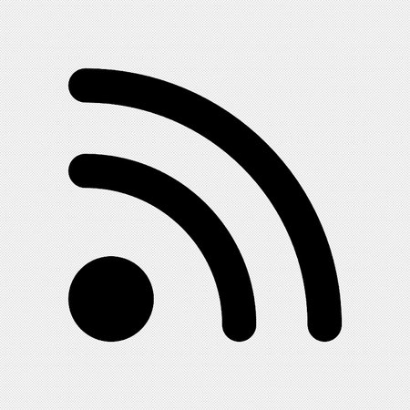 RSS sign. Black icon on a white background. Vector illustrationのイラスト素材