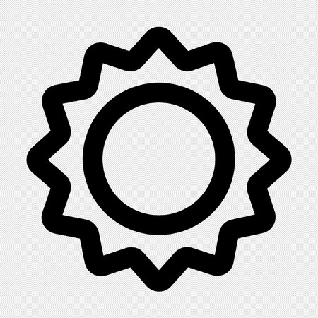 Sun Icon or Sign Isolated on Black Background, Vector Illustrationのイラスト素材