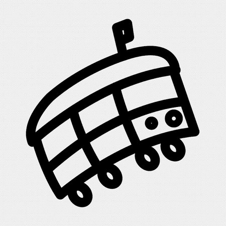 Tram vector icon. Black dotted illustration. Isolated on white background.のイラスト素材