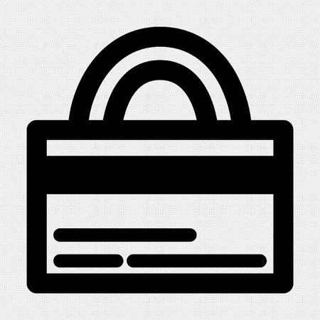 Credit Card Icon. Vector Black Icon Isolated on Black Background.のイラスト素材