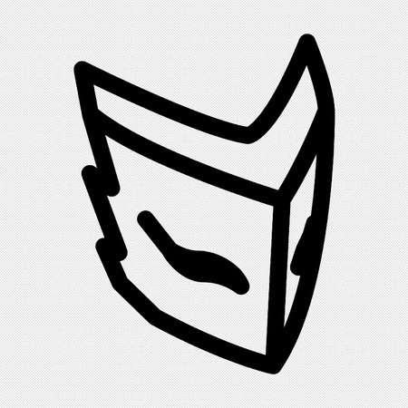 Food Bag Icon. Black Contour Design. Vector Illustration.のイラスト素材