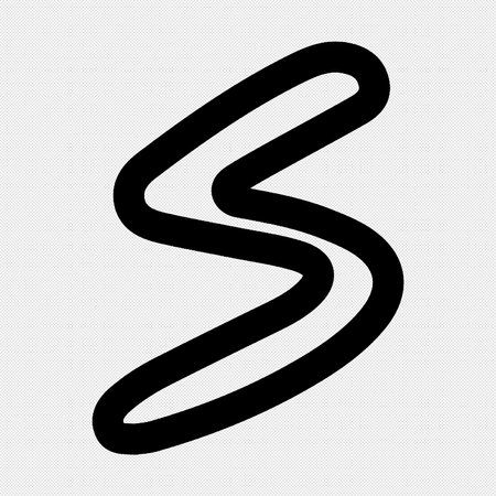 Letter S or S sign design template element. Vector. Black icon on a white background.のイラスト素材