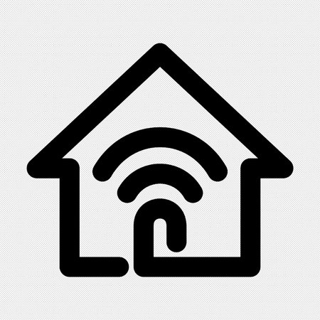 Smart home vector icon. Black symbol on a white background. Isolated.のイラスト素材