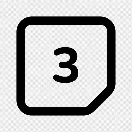Number 3 sign design template element. Vector. Black icon on a white background.のイラスト素材