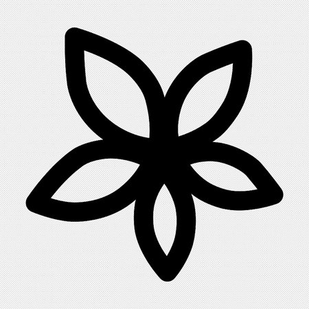 Cinnamon or Amaranth simple sign. Vector. Black icon on a white background.のイラスト素材