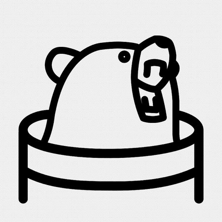 Bear Hat Icon. Black Contour Design. Vector Illustration.のイラスト素材
