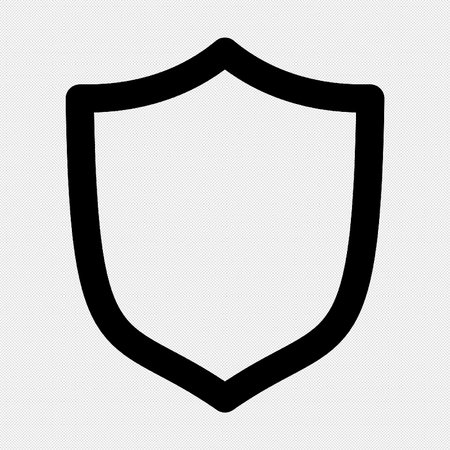 Shield sign illustration. Vector. Black icon on a white background. Isolated.のイラスト素材