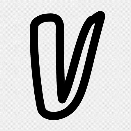 Letter V sign design template element. Vector. Black icon on a white background.のイラスト素材