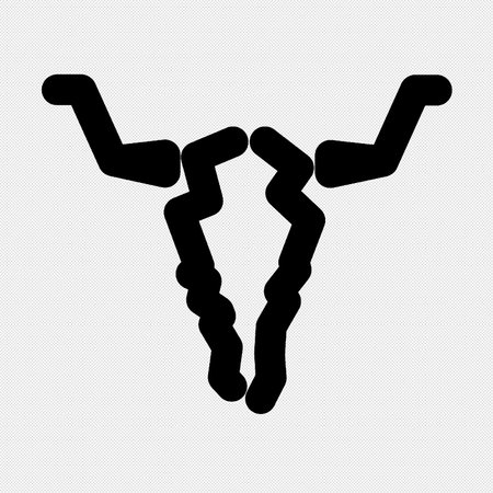 Uterus sign illustration. Vector. Black icon on white background. Isolated.のイラスト素材