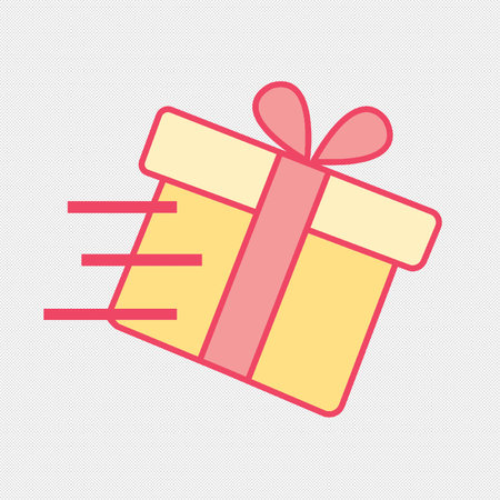 Gift box icon. Flat design style. Made in vector illustrationのイラスト素材